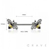 GEM PAVED BEE 316L SURGICAL STEEL NIPPLE BAR